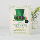 Leprechaun Hoed St. Patrick's Day Feest ID636 Kaart (Staand voorkant)