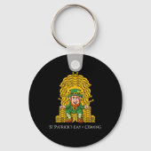 Leprechaun Hoefijzer Throne St Patricks Day Boys Sleutelhanger (Achterkant)