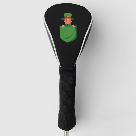 Leprechaun in Pocket Funny St Patricks Day Irish Golfheadcover (Voorkant)