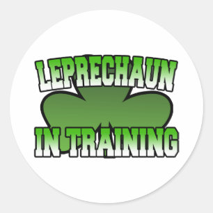 Leprechaun in Trainingsticker Ronde Sticker