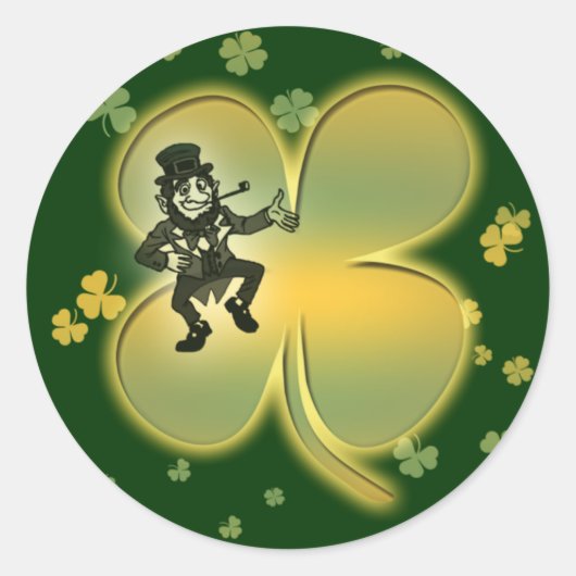 Leprechaun irish shamrocks de chance autocollants (Devant)