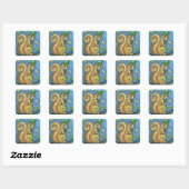 LEPRECHAUN IRISH SQUIRREL, CHALEUREUX STICKERS Feu (Feuille)