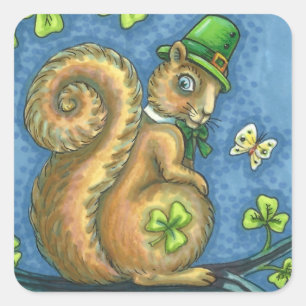 LEPRECHAUN IRISH SQUIRREL, CHALEUREUX STICKERS Feu