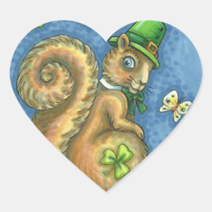 LEPRECHAUN IRISH SQUIRREL, CHALEUREUX STICKERS Feu