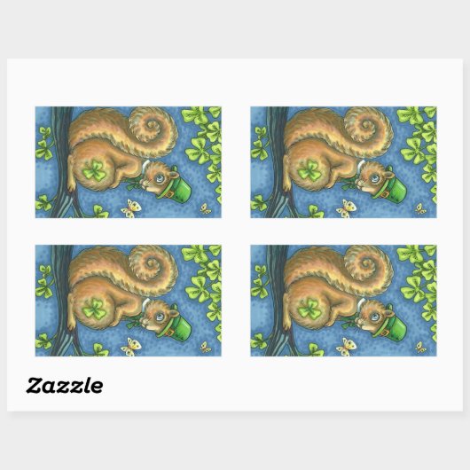 LEPRECHAUN IRISH SQUIRREL, CHALEUREUX STICKERS Feu (Feuille)