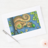 LEPRECHAUN IRISH SQUIRREL, CHALEUREUX STICKERS Feu (Enveloppe)