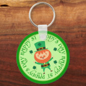 Leprechaun Irish St Paddys Day Lucky Sleutelhanger (Voorkant)