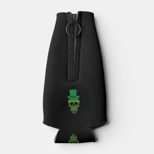 Leprechaun Irish Sugar Skull St Patricks Day Flesjeskoeler (Achterkant)