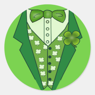 Leprechaun Irish Vest Ronde Sticker