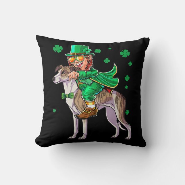 Leprechaun Italiaan Greyhound St Patricks Day Sham Kussen (Voorkant)