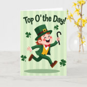 Leprechaun Joy Illustration Card Kaart (Gele Bloem)