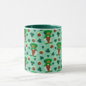 Leprechaun kabouters met klaver en potten goud mok (Midden)