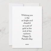 Leprechaun Kat St. Patrick's Day Platte Viering Ka Feestdagenkaart (Achterkant)