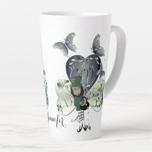 Leprechaun Latte: "Heb een Happy St. Patrick's Day Latte Mok (Rechterhoek)