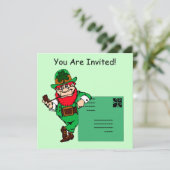 Leprechaun Lean St. Patrick's Day Party Invitation (Debout devant)