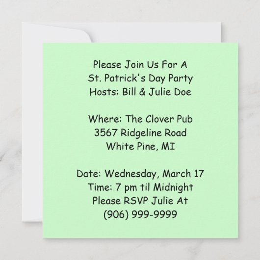 Leprechaun Lean St. Patrick's Day Party Invitation (Dos)