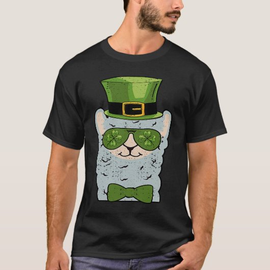 Leprechaun Llama Head Alpaca St Patricks Day Anima T-shirt (Voorkant)