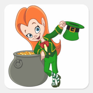 Leprechaun Meisje Stickers