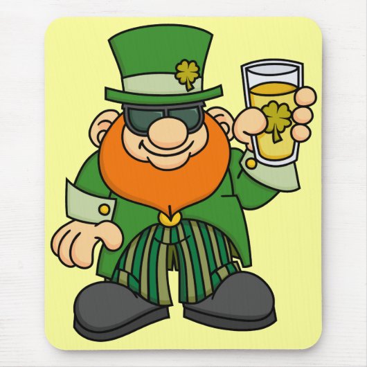 Leprechaun met Beer Mousepad Muismat (Voorkant)
