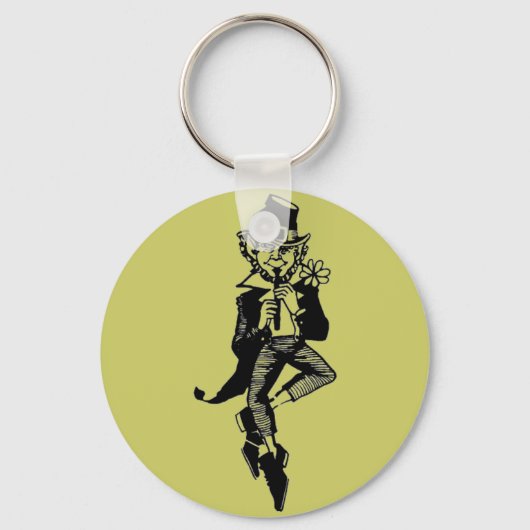 Leprechaun met Flute Sleutelhanger (Voorkant)