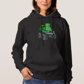 Leprechaun Monster Truck Shamrock St Patrick Day B Hoodie (Voorkant)
