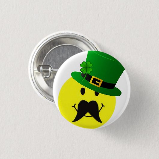 Leprechaun Mustache Button (Voorkant /achterkant)