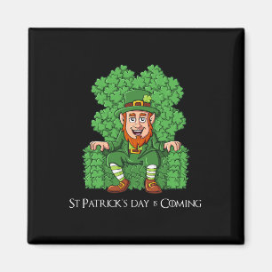 Leprechaun op klavertroon St Patricks Day Boys G Magneet