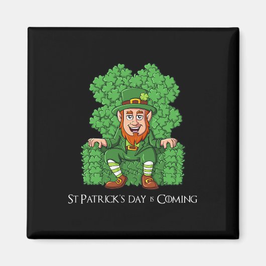 Leprechaun op klavertroon St Patricks Day Boys G Magneet (Voorkant)
