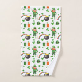 Leprechaun Pattern, Irish, Ireland, St. Paddy's Handdoek