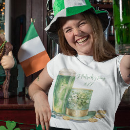Leprechaun Pet met Groen Bier op St Patrick's Day T-shirt