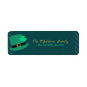 Leprechaun Pet St Patricks Day Donkergroen Etiket (Voorkant)