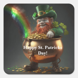 Leprechaun Pot Of Gold Vierkante Sticker