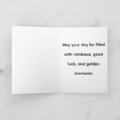 Leprechaun Rainbow Gold Pot Green Cartoon Kaart (Binnen)