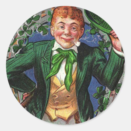 Leprechaun Ronde Sticker (Voorkant)
