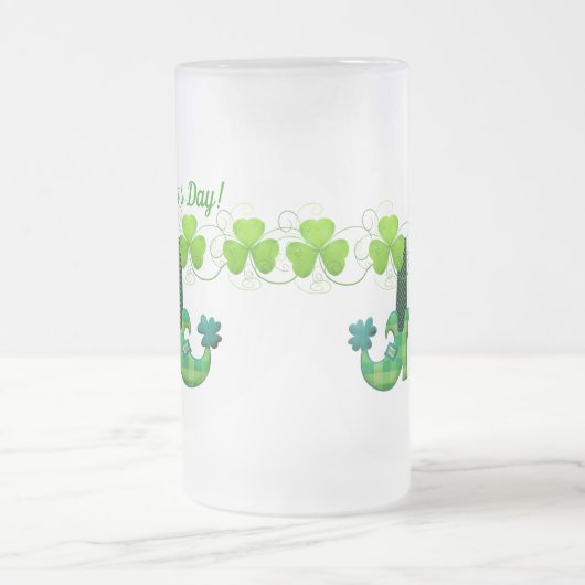 Leprechaun schetst St Patrick's Day Matglas Bierpul (Center)
