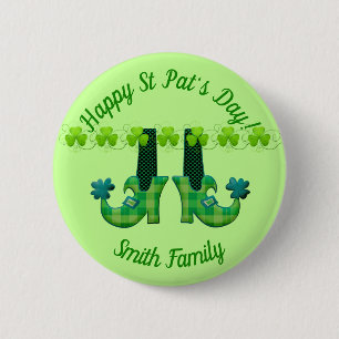 Leprechaun schetst St Patrick's Day Ronde Button 5,7 Cm