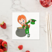 Leprechaun serviettes en papier pour filles (En situation)