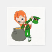 Leprechaun serviettes en papier pour filles (Devant)