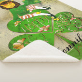 Leprechaun Shamrock "Happy St. Patrick's" Sherpa Deken (3/4)