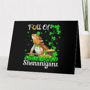 Leprechaun Shamrock Leaf Bearded Dragon St. Patric Kaart