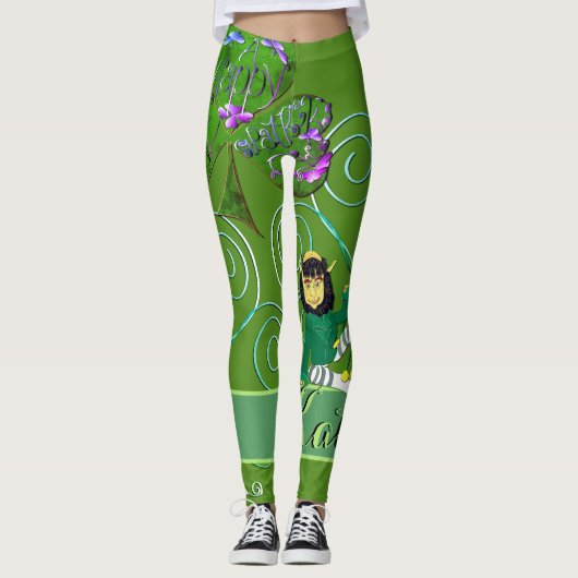 Leprechaun Shamrock Leggings (Devant)