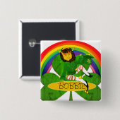 Leprechaun Shamrock Naam Button (Voorkant /achterkant)