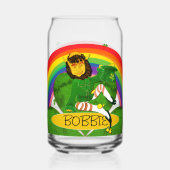 Leprechaun Shamrock Naam Button Blikvorm Glas (Achterkant)
