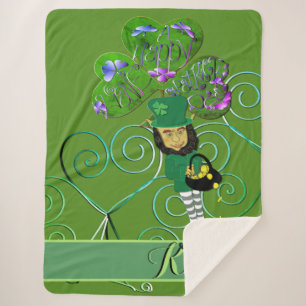 Leprechaun Shamrock Sherpa Deken