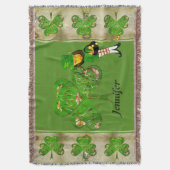 Leprechaun Shamrocks Gooi Deken (Voorkant Verticaal)