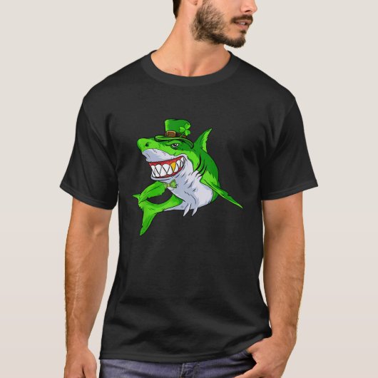 Leprechaun Shark St Patricks Day Pajama Kids Boys T-shirt (Voorkant)