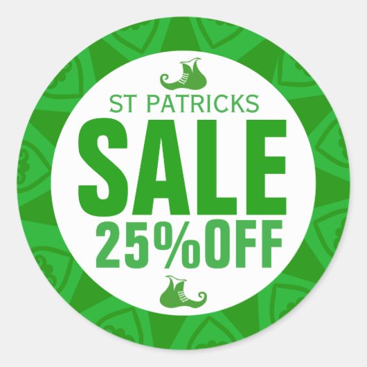 Leprechaun Shoe-St Patrick's Sale Sticker (Voorkant)