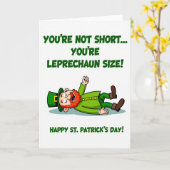Leprechaun Size St Patricks Card Kaart (Gele Bloem)