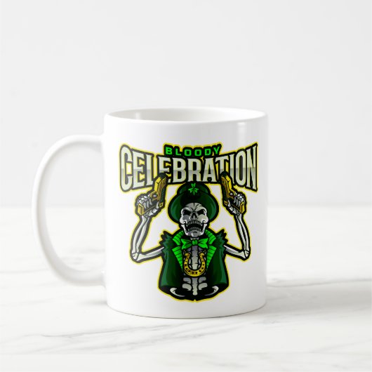 Leprechaun squelette de célébration sanglante Mug (Gauche)