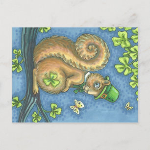 LEPRECHAUN SQUIRREL, ST. CARTE POSTALE JOUR DE PAT